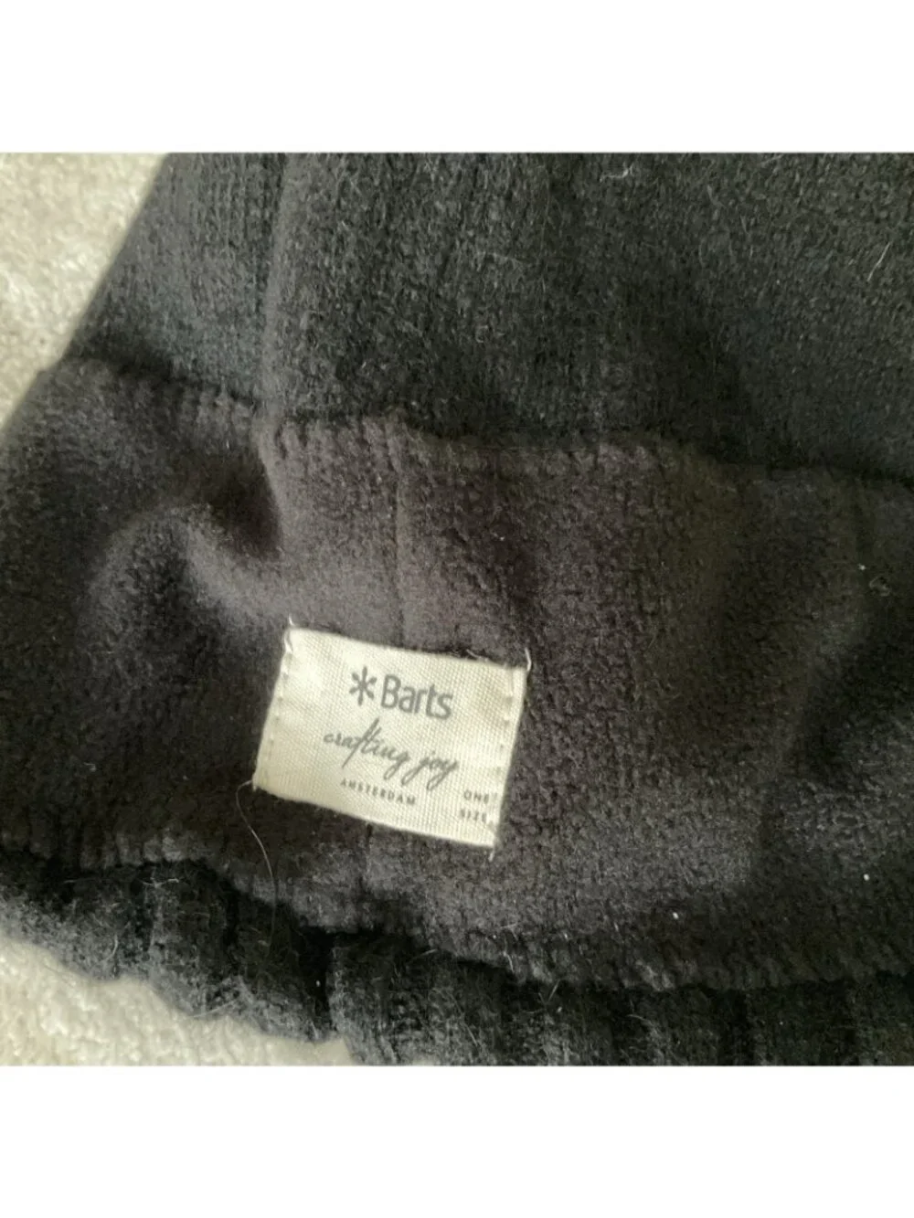 Barts Haakon Beanie Hat Unisex Black One Size 100% Lambswool Knit